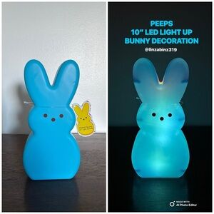 NWT- 10”- Peeps- Blue Bunny LED Light Up Candle Decoration